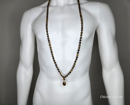 Men’s Tiger’s Eye Pendant Necklace – Strength, Courage & Protection