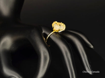 Bague délicate ajustable en citrine