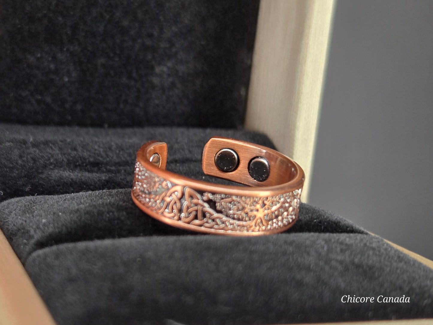 Copper Tree of Life Magnetic Adjustable Ring – Luxury Healing Jewelry with 4 Magnets