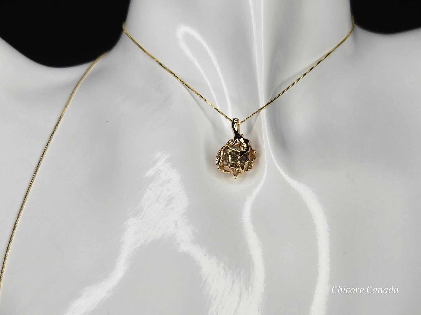 Bold & Brilliant: Raw Pyrite Crystal on 925 Silver Adjustable Necklace