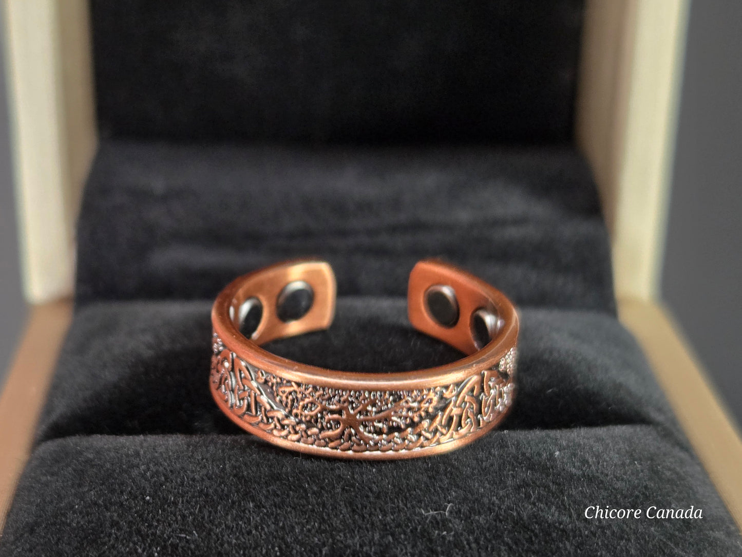 Copper Tree of Life Magnetic Adjustable Ring – Luxury Healing Jewelry with 4 Magnets