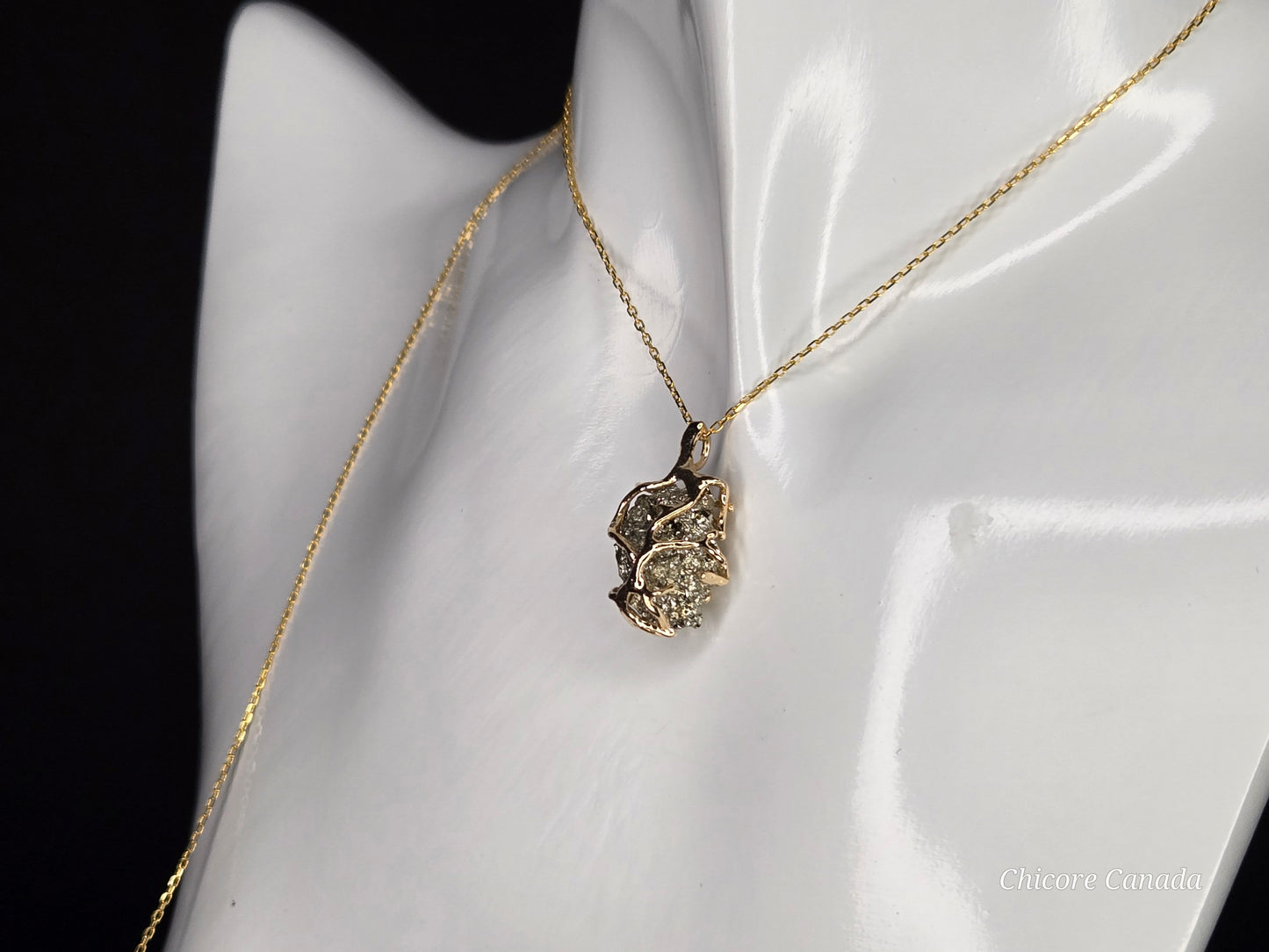 Abundance & Strength: Raw Pyrite and Sterling Silver Necklace