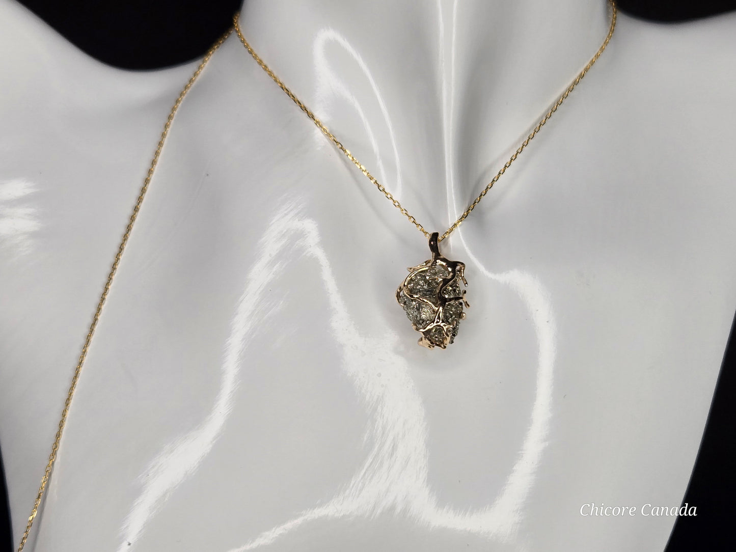 Abundance & Strength: Raw Pyrite and Sterling Silver Necklace