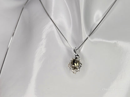 Abundance & Strength: Raw Pyrite and Sterling Silver Necklace