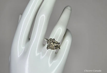 Adjustable Band & Sophisticated Shine - 
Raw Pyrite Power Ring