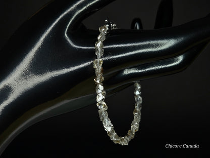 Adjustable Delicate Herkimer Diamonds Raw Bracelet