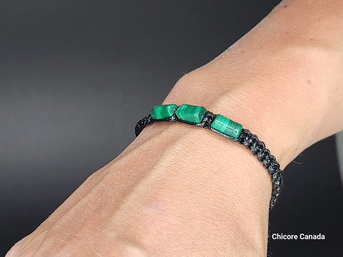 Bracelet élégant en malachite verte