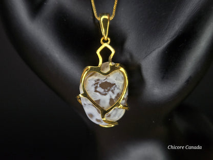 Natural Snakeskin Agate Pendant – Handmade Luxury with Adjustable Sterling Silver