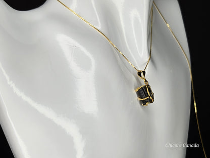 Elegant Protection – Handmade Black Tourmaline Pendant with 925 Sterling Silver Necklace