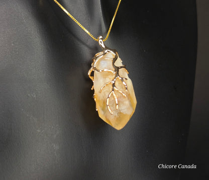 Brazilian Citrine Pendant Necklace: Natural Beauty