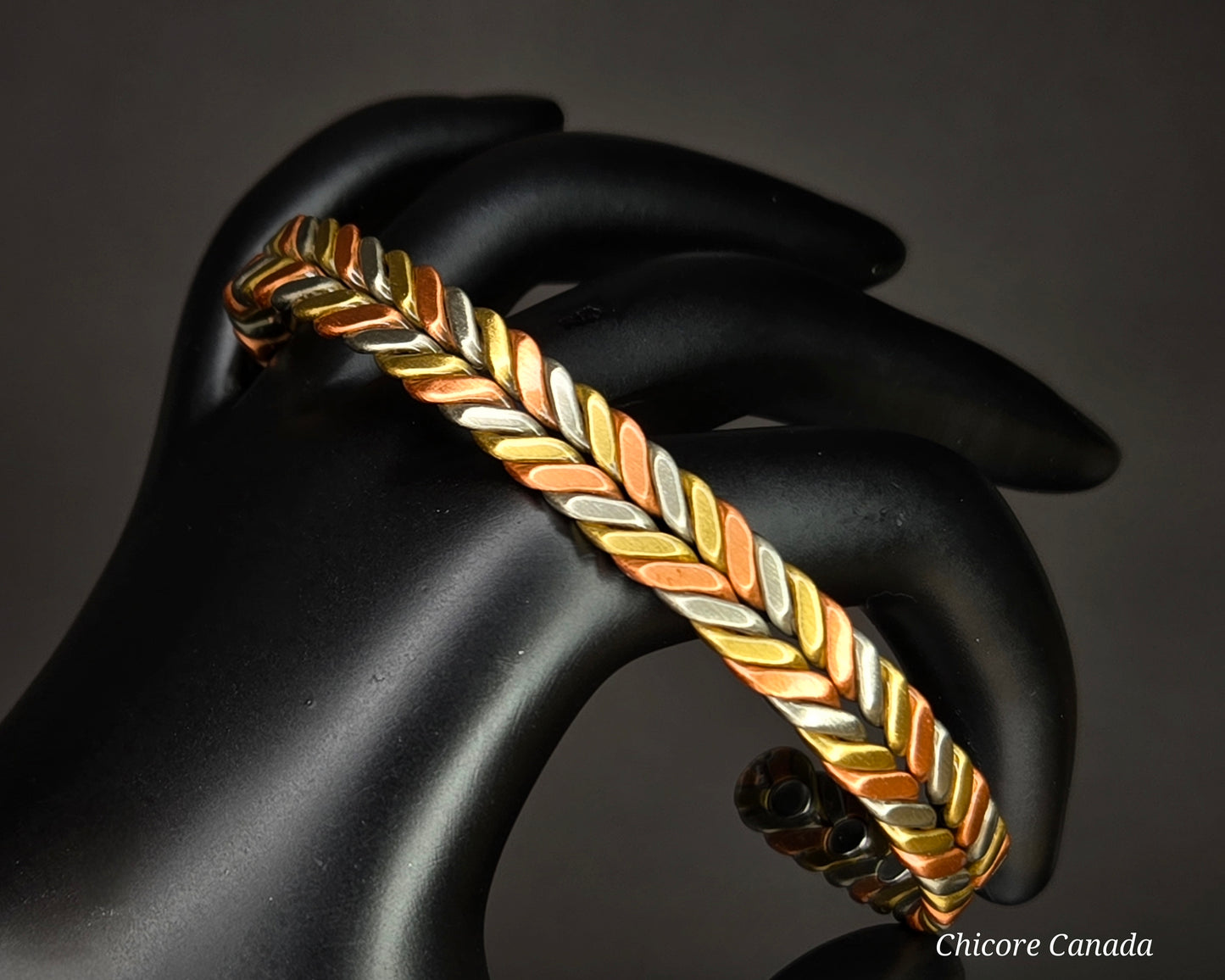 Three Color Copper Adjustable Magnetic Bracelet