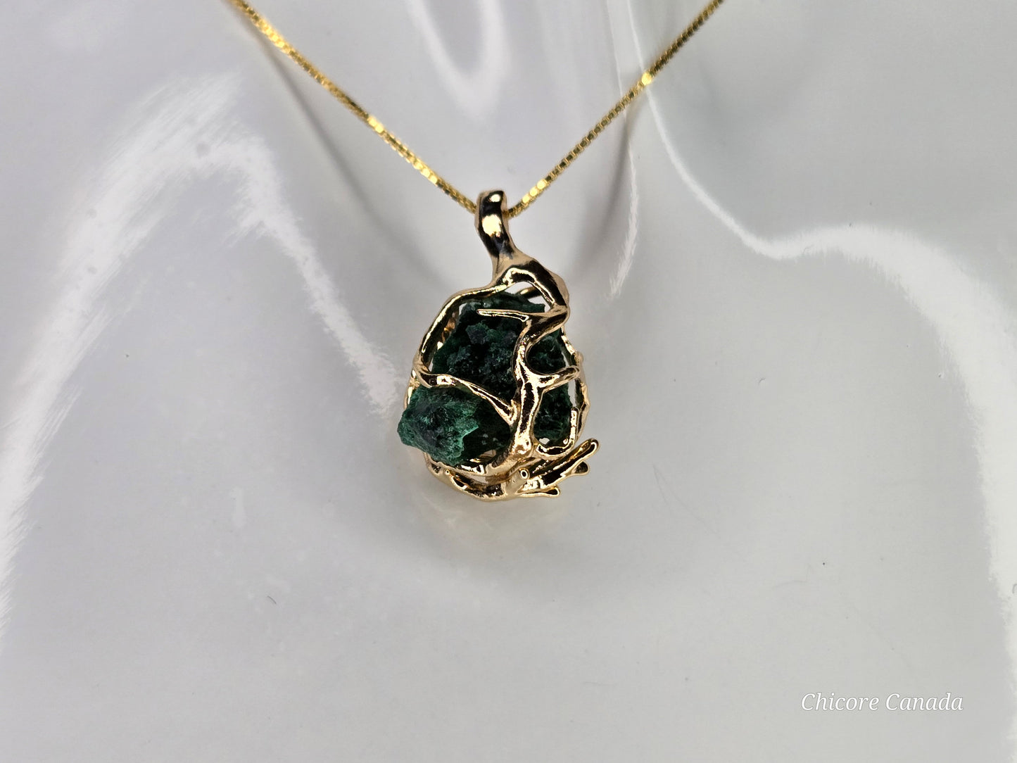 Artisan-Crafted Raw Malachite Pendant | 925 Sterling Silver Adjustable Necklace – A Symbol of Transformation & Elegance
