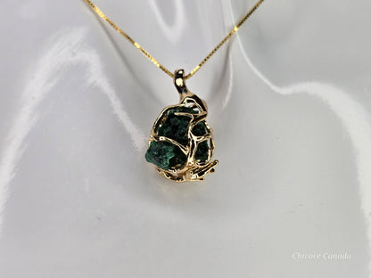 Artisan-Crafted Raw Malachite Pendant | 925 Sterling Silver Adjustable Necklace – A Symbol of Transformation & Elegance