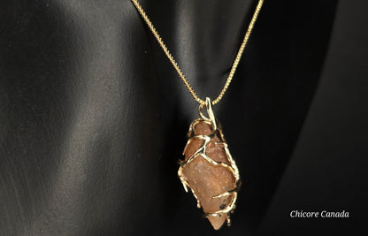 Radiant Glow: Handmade Sunstone Pendant