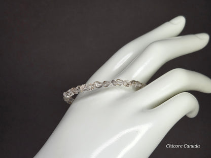 Adjustable Delicate Herkimer Diamonds Raw Bracelet
