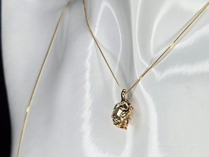 Allure of Raw Pyrite – Handmade Delicate Pendant with Adjustable Necklace