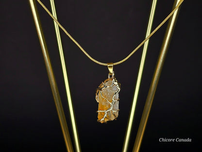 Collier pendentif en citrine brésilienne : beauté naturelle