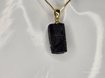 Black Tourmaline Pendant Necklace – Unisex Protection Stone for Him & Her