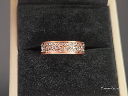 Copper Tree of Life Magnetic Adjustable Ring – Luxury Healing Jewelry with 4 Magnets