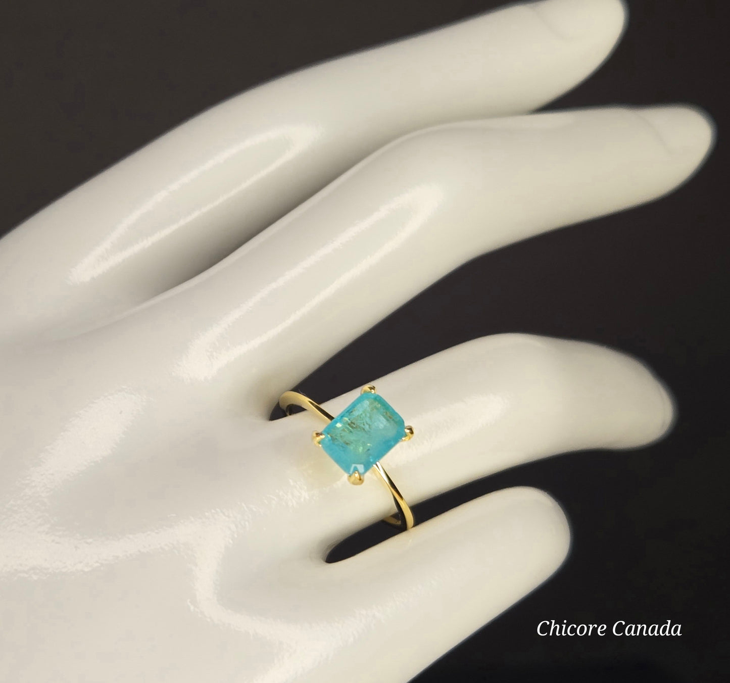 Delicate Sophisticated Statement of Elegance - 925 Sterling Silver Exquisite Paraiba Tourmaline Ring