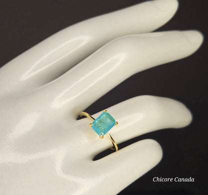 Delicate Sophisticated Statement of Elegance - 925 Sterling Silver Exquisite Paraiba Tourmaline Ring