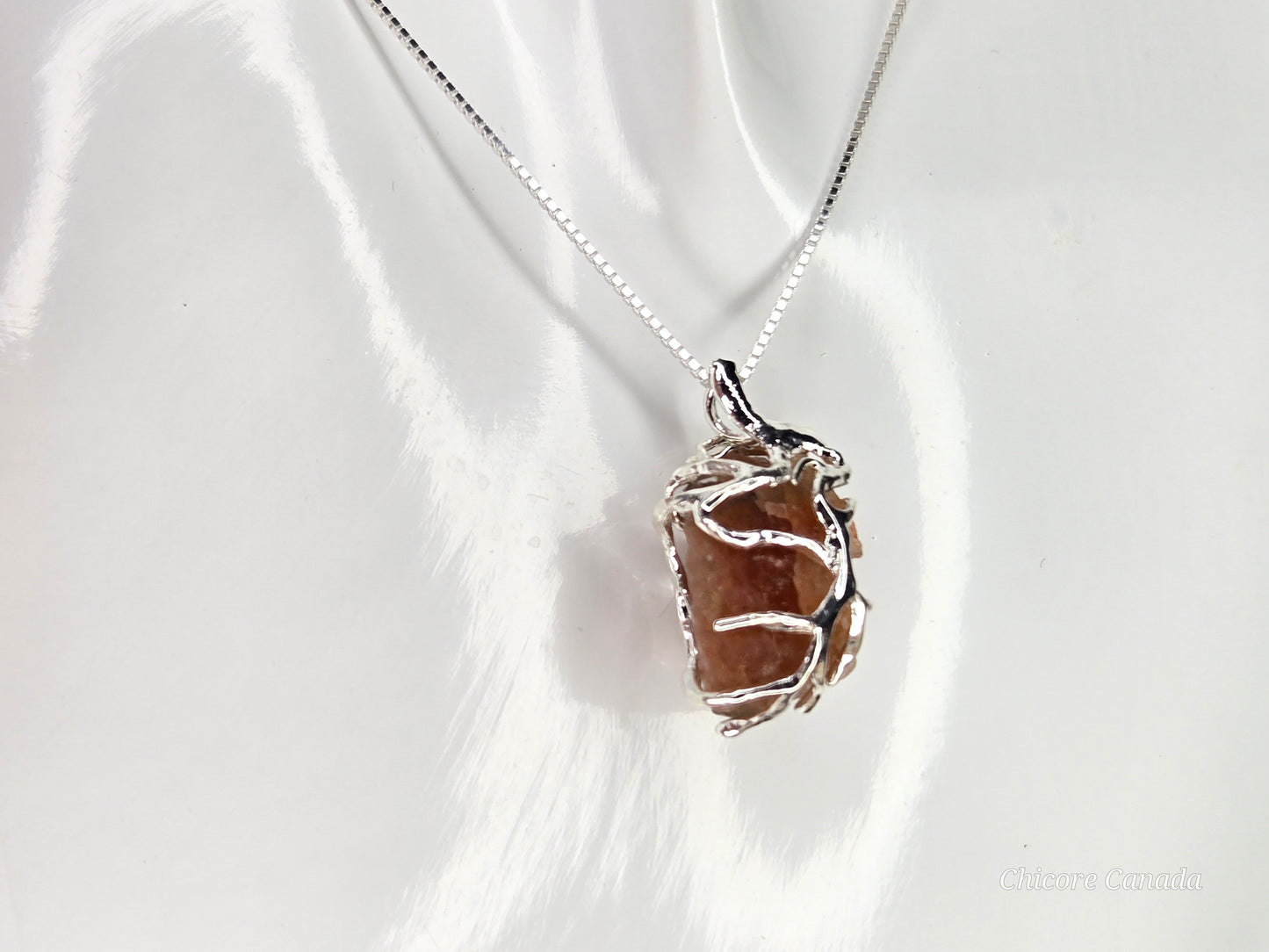 Raw Sunstone Handmade Pendant with Adjustable Necklace – Sophisticated and Timeless Design