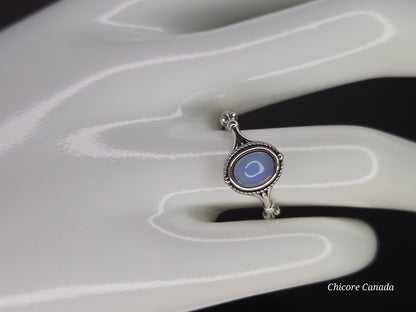 Celestial Glow: 925 Sterling Silver Adjustable Aurora Opal Ring