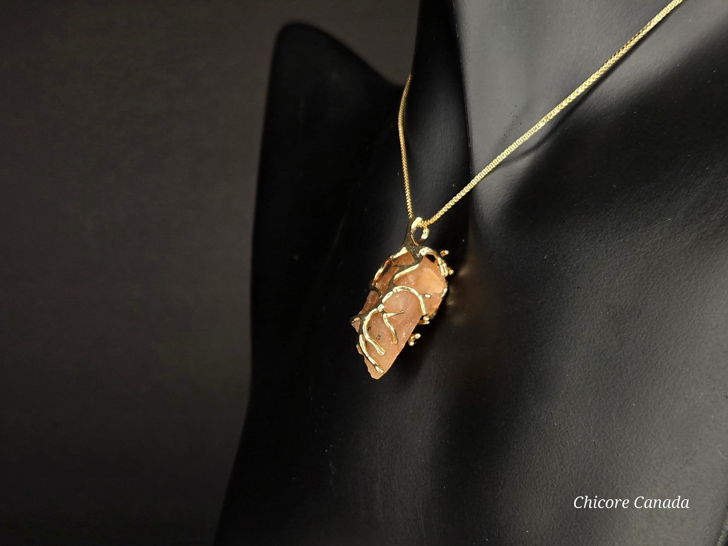 Radiant Glow: Handmade Sunstone Pendant