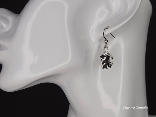 Timeless Protection: Drop Earrings Featuring Black Tourmaline