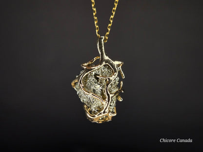 Abundance & Strength: Raw Pyrite and Sterling Silver Necklace