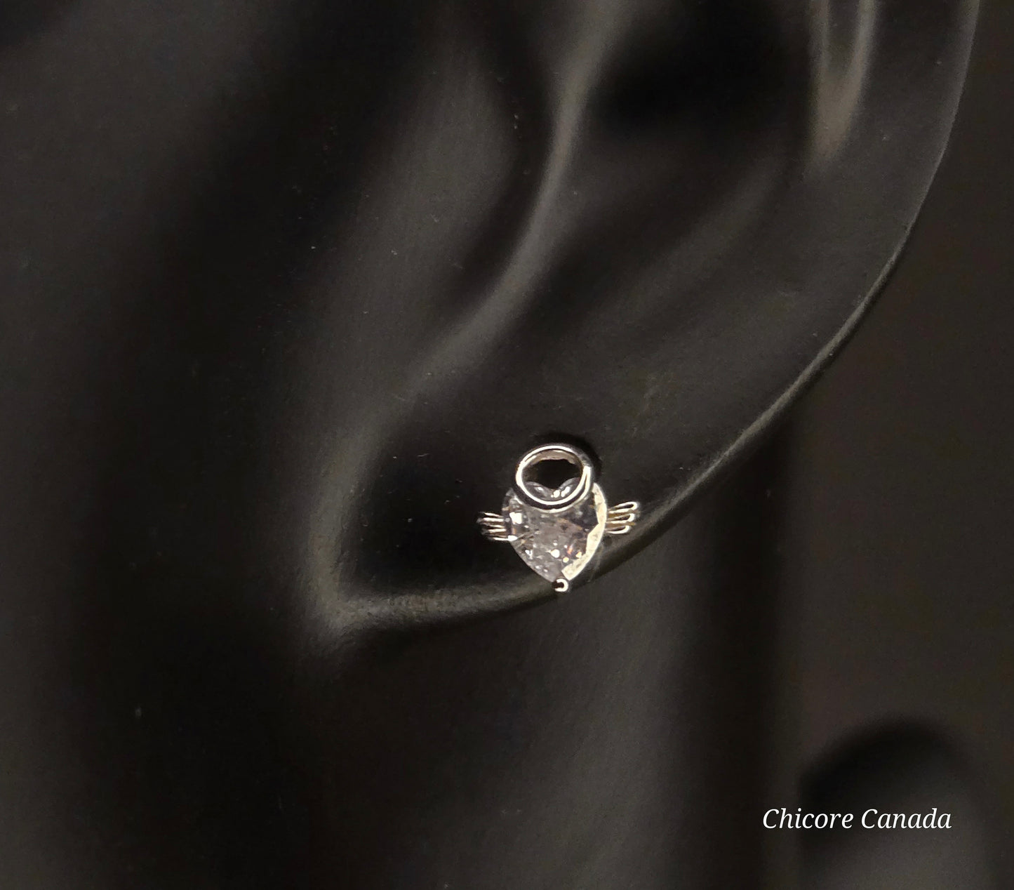 Asymmetric Evil & Angel Stud Earrings in 925 Sterling Silver – Bold Luxury Redefined