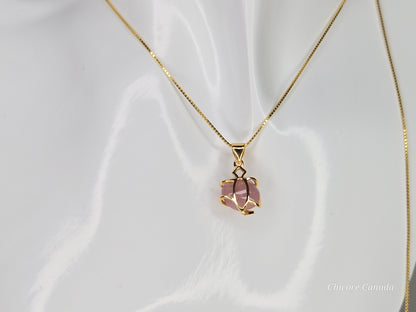 Exquisite Rose Quartz Pendant in 925 Sterling Silver – A Timeless Symbol of Elegance