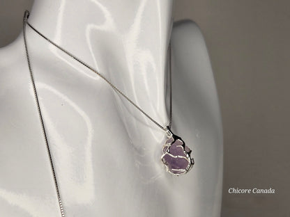 Artfully Crafted Raw Amethyst Pendant Necklace with Adjustable Grace