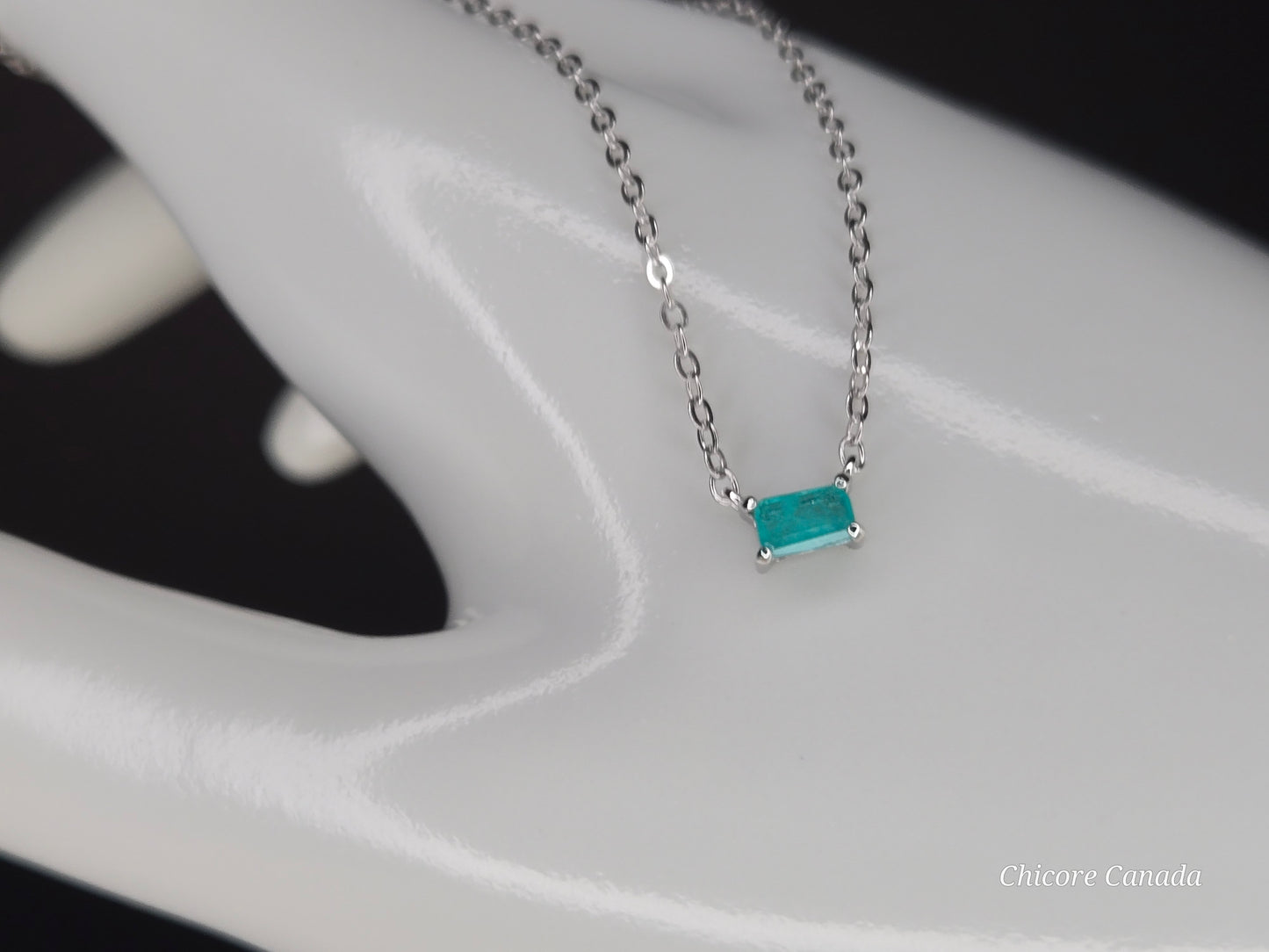 Rare Paraiba Green Tourmaline Dainty Pendant – Luxurious Adjustable Necklace for Elegance & Energy Balance
