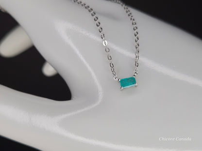Rare Paraiba Green Tourmaline Dainty Pendant – Luxurious Adjustable Necklace for Elegance & Energy Balance