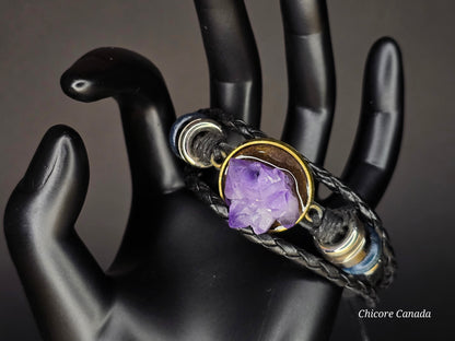 Sérénité Majestueuse : Bracelet en Pierre d'Améthyste Naturelle