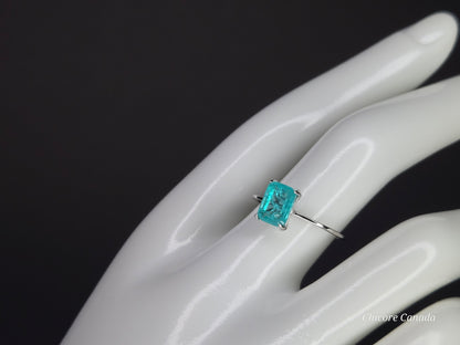 Caribbean Light: Delicate Sterling Silver Paraiba Tourmaline Ring