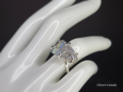 Adjustable Moonstone Ring – Silver Tone