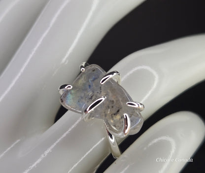 Adjustable Moonstone Ring – Silver Tone