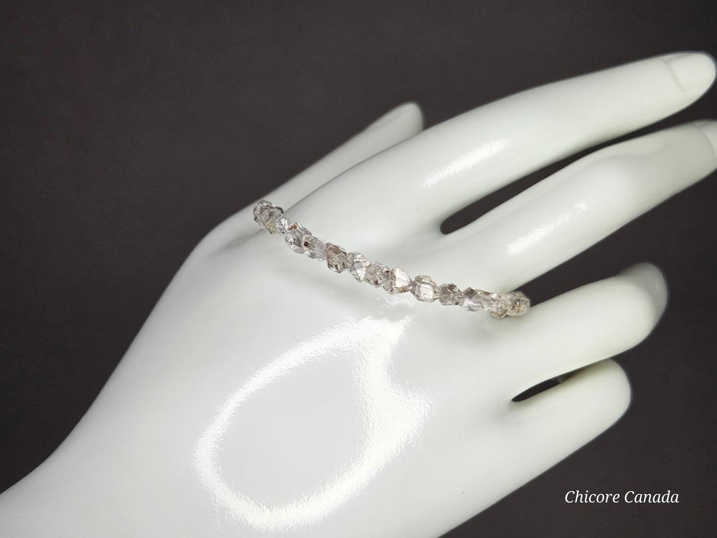 Adjustable Delicate Herkimer Diamonds Raw Bracelet