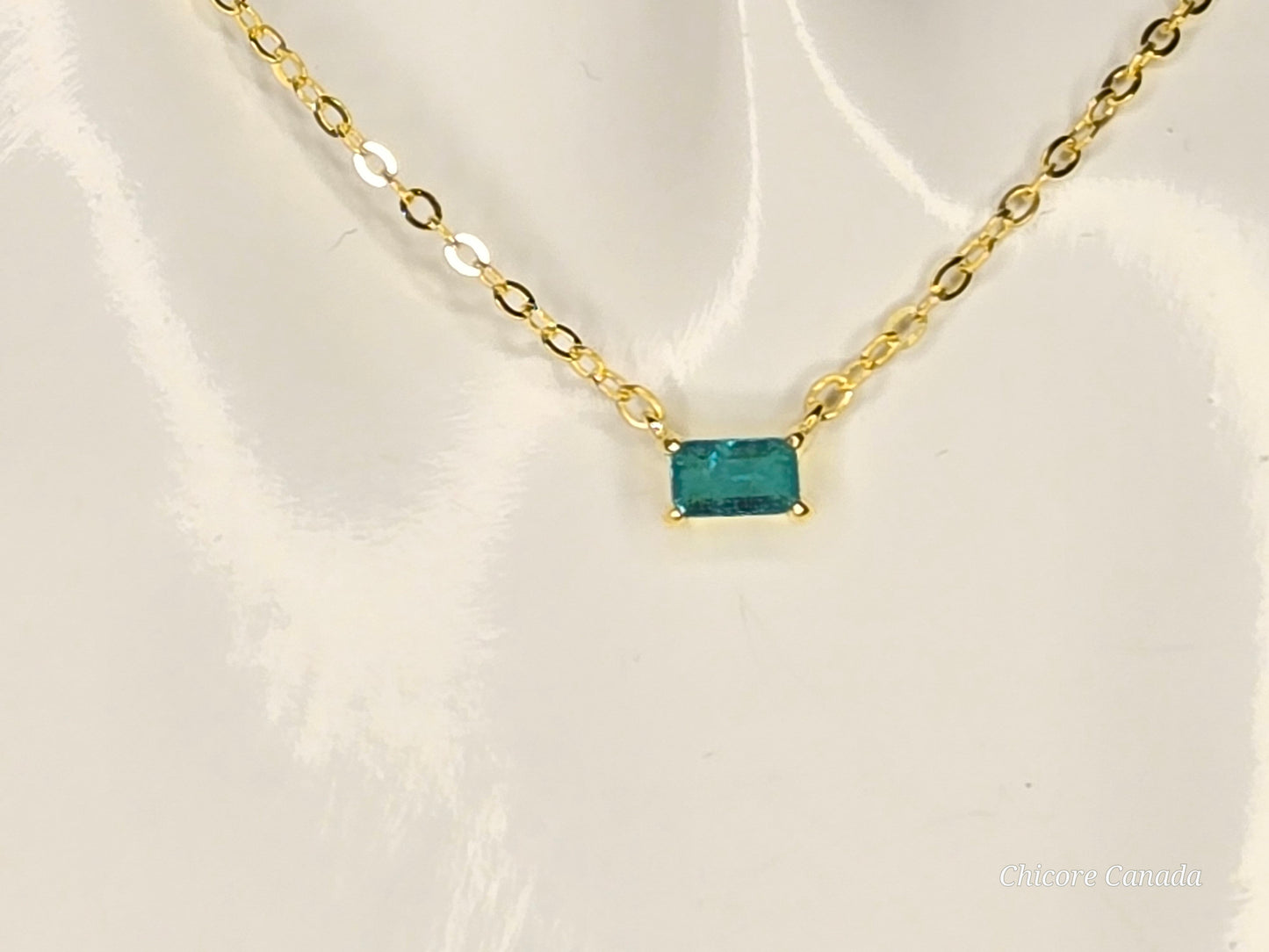 Dainty Paraiba Tourmaline Pendant with 925 Sterling Silver Adjustable Necklace