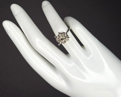 Bague ajustable en pyrite brute faite à la main – Élégance naturelle