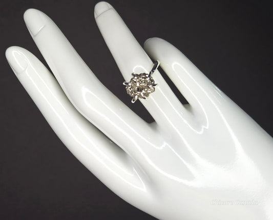 Bague ajustable en pyrite brute faite à la main – Élégance naturelle