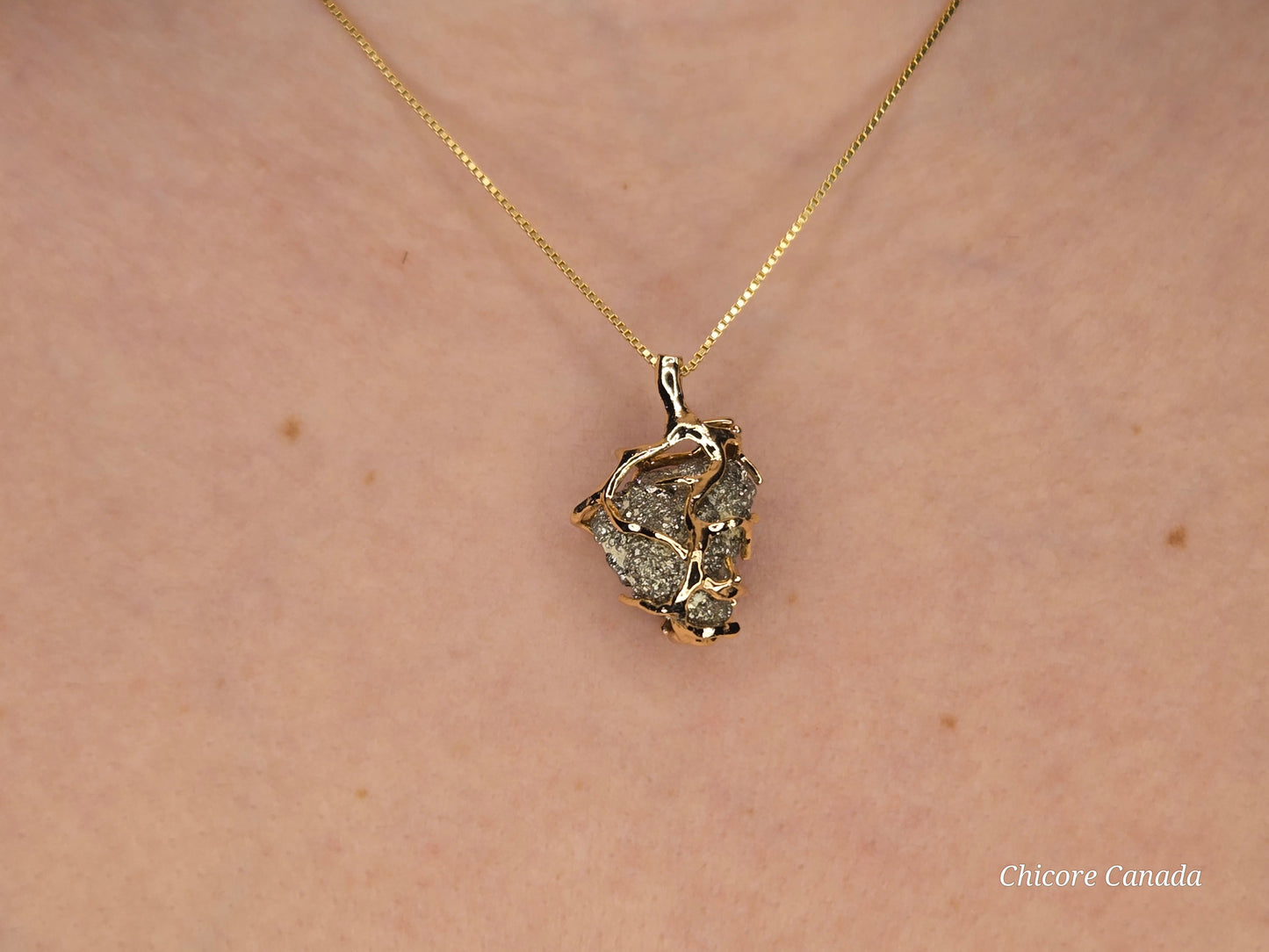 Abundance & Strength: Raw Pyrite and Sterling Silver Necklace