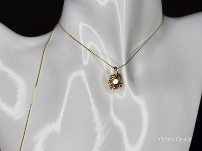 Celestial Gold – Handmade Pyrite Pendant with 925 Sterling Silver Adjustable Necklace