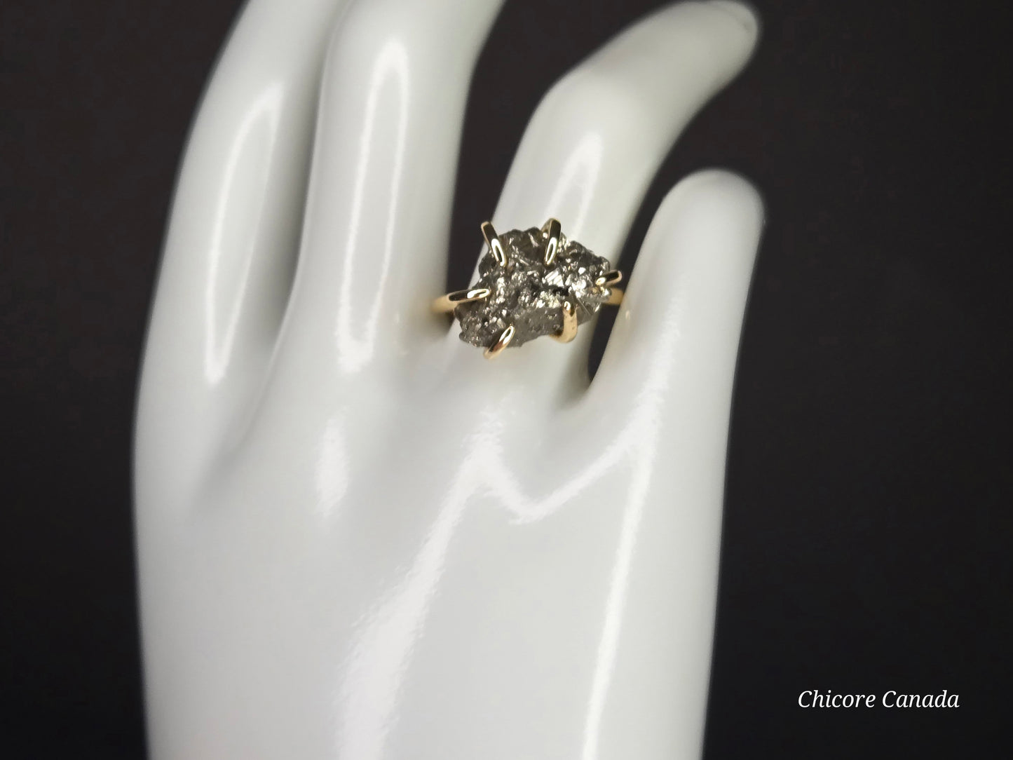 Raw Pyrite Statement Ring – Sophisticated Natural Elegance