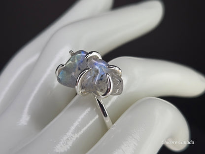 Adjustable Moonstone Ring – Silver Tone