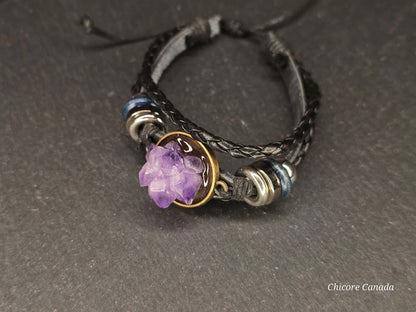 Sérénité Majestueuse : Bracelet en Pierre d'Améthyste Naturelle