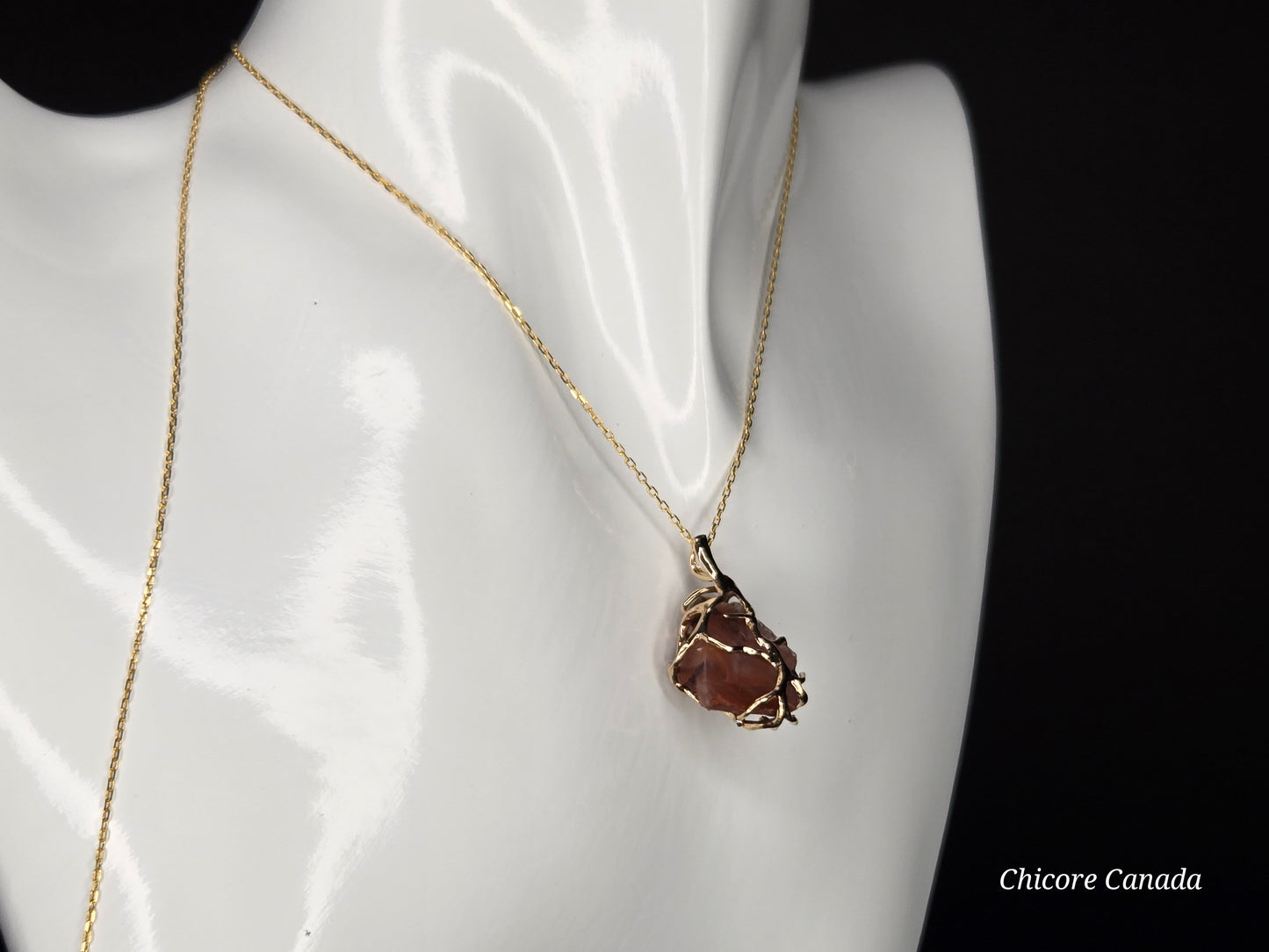 Raw Carnelian Talisman Necklace - 925 Sterling Silver - Sacred Fire