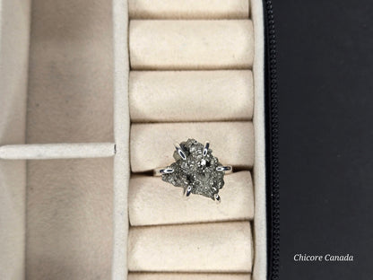 Adjustable Raw Pyrite Statement Ring – Bold Sophistication & Strength